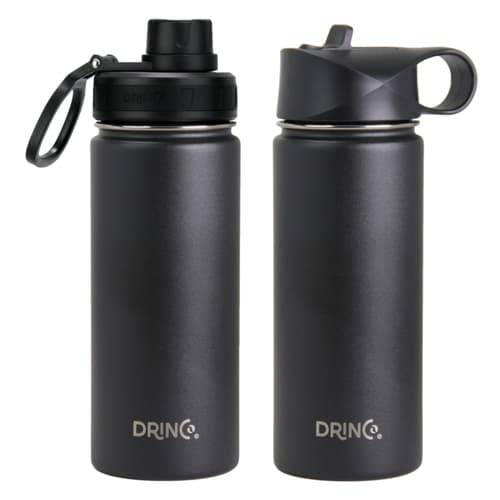 DRINCO® 18oz Stainless Steel Sport Water Bottle - Black - alternate view